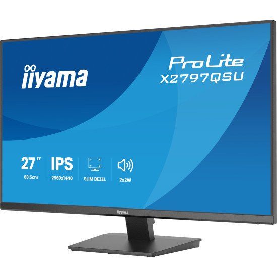 iiyama ProLite X2797QSU-B1 écran PC 68,6 cm (27") 2560 x 1440 pixels Quad HD LED Noir