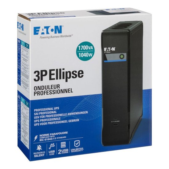 Eaton 3P Ellipse UPS UPS Veille 1,7 kVA 1040 W 8 sortie(s) CA Eaton 3P Ellipse UPS UPS Veille 1,7 kVA 1040 W 8 sortie(s) CA