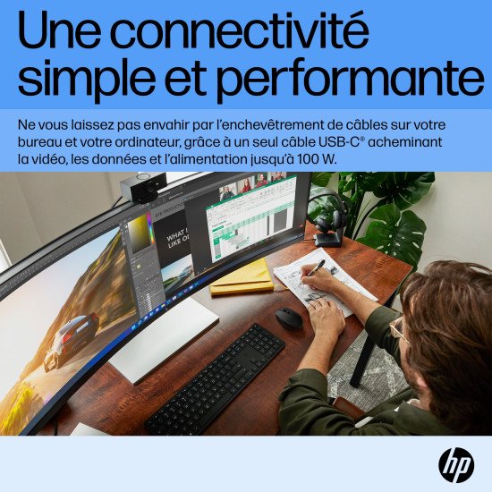 HP Écran incurvé DQHD E45c G5
