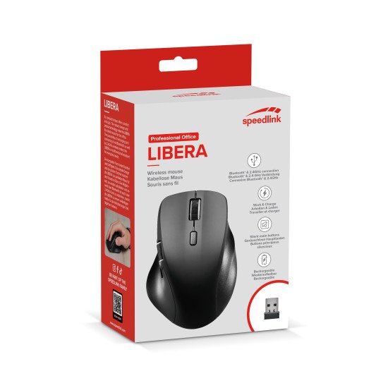 SPEEDLINK SL-630021-RRBK souris Gaming Droitier RF sans fil + Bluetooth Optique 3200 DPI