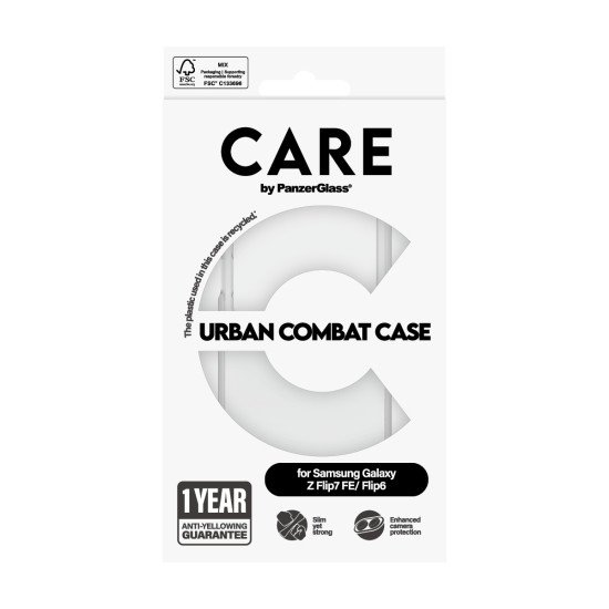 PanzerGlass CARE by ® Flagship Case Urban Combat w. Clear Frame Samsung Galaxy Z Flip7 FE | Flip6 coque de protection pour téléphones portables Housse Transparent PanzerGlass CARE by ® Flagship Case Urban Combat w. Clear Frame Samsung Galaxy Z Flip7 FE | Flip6 coque de protection pour téléphones portables Housse Transparent
