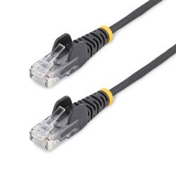 StarTech.com Câble Ethernet CAT6 Noir Fin de 10m, Sans Accroc, 100W PoE, UTP, LSZH, Fil de Cuivre Pur 28AWG, Cordon Patch Réseau RJ45 avec Serre-Câble, Contrôlé Fluke StarTech.com Câble Ethernet CAT6 Noir Fin de 10m, Sans Accroc, 100W PoE, UTP, LSZH, Fil de Cuivre Pur 28AWG, Cordon Patch Réseau RJ45 avec Serre-Câble, Contrôlé Fluke