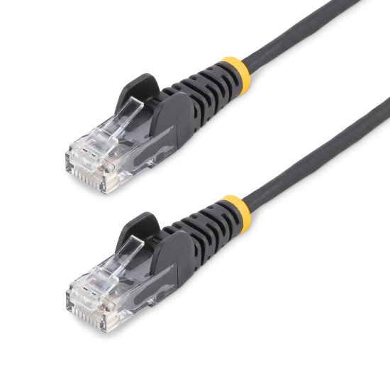 StarTech.com Câble Ethernet CAT6 Noir Fin de 15m, Sans Accroc, 100W PoE, UTP, LSZH, Fil de Cuivre Pur 28AWG, Cordon Patch Réseau RJ45 avec Serre-Câble, Contrôlé Fluke StarTech.com Câble Ethernet CAT6 Noir Fin de 15m, Sans Accroc, 100W PoE, UTP, LSZH, Fil de Cuivre Pur 28AWG, Cordon Patch Réseau RJ45 avec Serre-Câble, Contrôlé Fluke