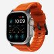 Nomad Rugged Bande Orange, Noir Acier inoxydable, Caoutchouc