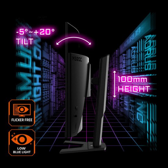 GIGABYTE M32QC Moniteur de jeu incurvé 31,5" QHD - 2560 x 1440, 1500R, 165Hz, 1ms, 350 cd/m², FreeSync Premium Pro, Display HDR400, HDMI 2.0, DisplayPort 1.2