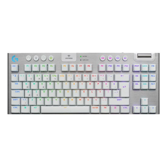 Logitech G G915 X LIGHTSPEED clavier Jouer USB + RF Wireless + Bluetooth QWERTY US International Blanc Logitech G G915 X LIGHTSPEED clavier Jouer USB + RF Wireless + Bluetooth QWERTY US International Blanc