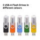 Intenso 5 x Clé USB Office Line, 64 Go, USB-A, 3.2 Gen 1x1, couleurs assorties