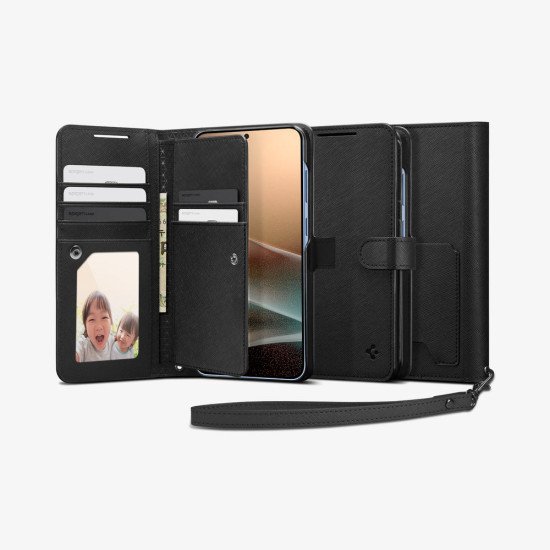 Spigen Wallet S coque de protection pour téléphones portables 17 cm (6.7") Étui avec portefeuille Noir Spigen Wallet S coque de protection pour téléphones portables 17 cm (6.7") Étui avec portefeuille Noir