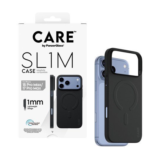 PanzerGlass CARE™ by ® SL1M Case Black w. MagSafe iPhone 2026 Pro Max | 17 Pro Max coque de protection pour téléphones portables Housse Transparent