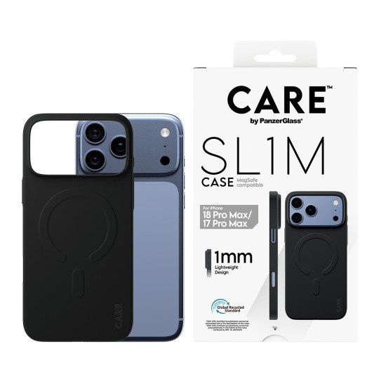 PanzerGlass CARE™ by ® SL1M Case Black w. MagSafe iPhone 2026 Pro Max | 17 Pro Max coque de protection pour téléphones portables Housse Transparent