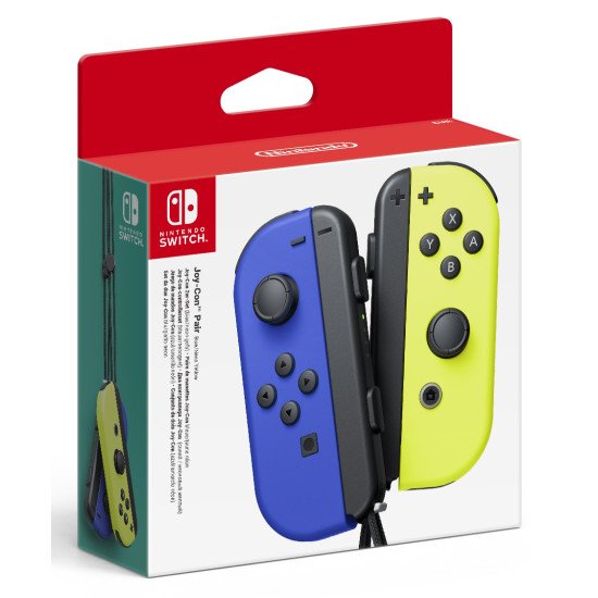 Nintendo Paire de manettes Joy-Con bleu (G) et Joy-Con jaune néon (D)