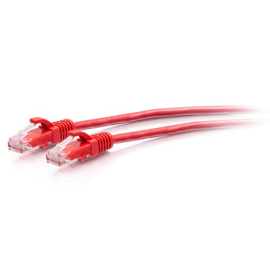 C2G Câble de raccordement Ethernet fin Cat6a non blindé (UTP) avec protection anti-accrochage de 0,3 m - Rouge