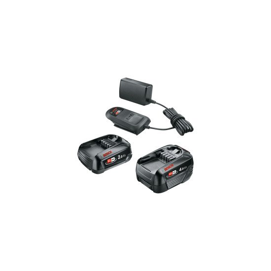 Bosch Starter-Set 18V - 2 x Akku (2,0 Ah + 4,0 Ah) Ensemble de batterie et de chargeur
