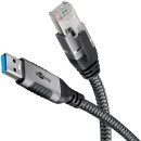 Goobay 70497 changeur de genre de câble USB A RJ-45 Noir, Argent Goobay 70497 changeur de genre de câble USB A RJ-45 Noir, Argent