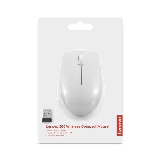 Lenovo 300 WIRELESS MOUSE'GREY souris Ambidextre RF sans fil Optique 1000 DPI