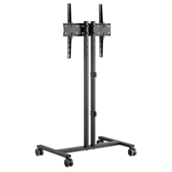 Manhattan Support sur roulettes pour TV/moniteurs, écrans 34" à 55", Compatibilité VESA : de 200x200 à 400x400 mm (vérifiez les dimensions des quatre trous de fixation à l'arrière), charge max. 35 kg, hauteur réglable sur 4 niveaux