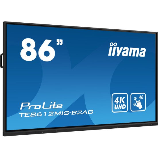iiyama PROLITE Carte A numérique 2,18 m (86") LED Wifi 400 cd/m² 4K Ultra HD Noir Écran tactile Intégré dans le processeur Android 24/7