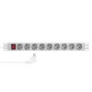 LogiLink PDU9C04 protection surtension Gris clair 9 sortie(s) CA 230 V 2 m