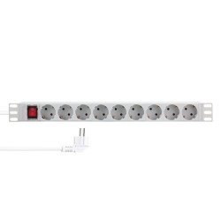 LogiLink PDU9C04 protection surtension Gris clair 9 sortie(s) CA 230 V 2 m