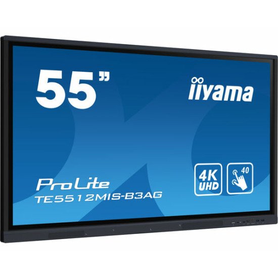 iiyama TE5512MIS-B3AG affichage de messages En forme de kiosk 139,7 cm (55") LCD Wifi 400 cd/m² 4K Ultra HD Noir Écran tactile Intégré dans le processeur Android 8.0 18/7
