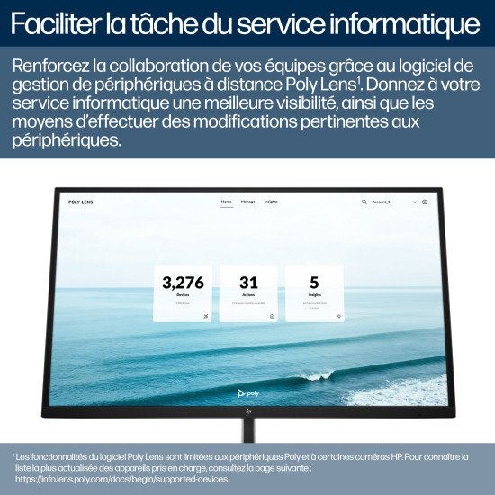 HP Poly Caméra intelligente TAA Poly Studio E60 4K MPTZ avec zoom optique 12x