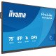 iiyama TN7505A-B1AG Écran d'affichage dynamique Écran plat interactif 189,3 cm (74.5") 500 cd/m² 4K Ultra HD Noir Écran tactile