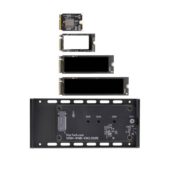 StarTech.com Boîtier SSD NVMe Externe USB-C/Thunderbolt, Boîtier USB4 M.2 NVMe, 40 Gbps, Boîtier Dissipateur Thermique en Aluminium, B+M/M-Key