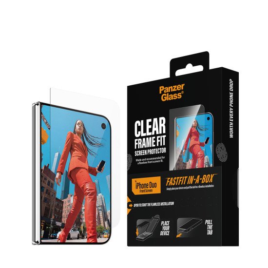 PanzerGlass ® Front Screen Protector iPhone Duo | FRAME FIT w. FASTFIT IN-A-BOX Protection d'écran transparent 1 pièce(s)