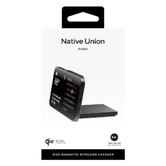 Native Union Rise Solo Qi2 Smartphone Noir USB Recharge sans fil Intérieure