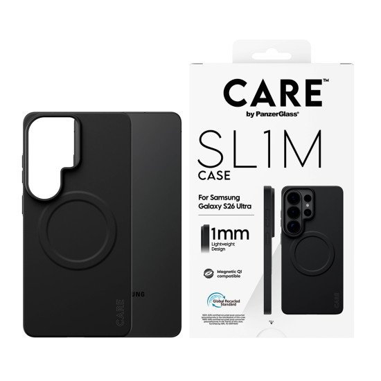 PanzerGlass CARE™ by ® SL1M Case Black w. Qi Samsung Galaxy S26 Ultra coque de protection pour téléphones portables 17,5 cm (6.9") Housse Noir