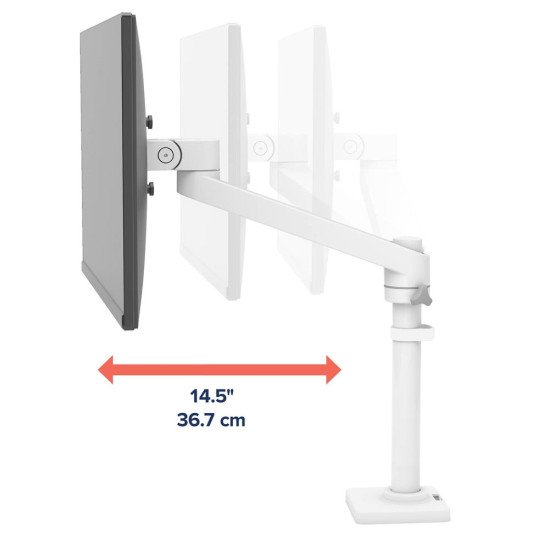 Ergotron NX Series NX MONITOR ARM WHITE 86,4 cm (34") Noir, Blanc Bureau