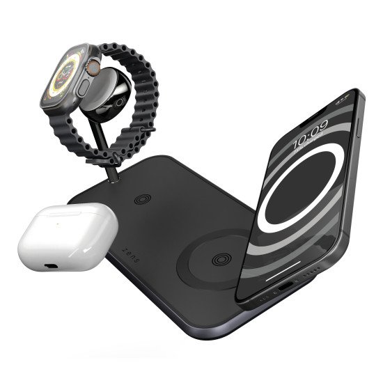 ZENS ZEDC05BM/00 chargeur d'appareils mobiles Casques, Smartphone, Smartwatch Noir Secteur Recharge sans fil Charge rapide Intérieure