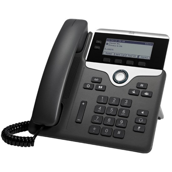 Cisco 7821 téléphone fixe Noir, Argent 2 lignes