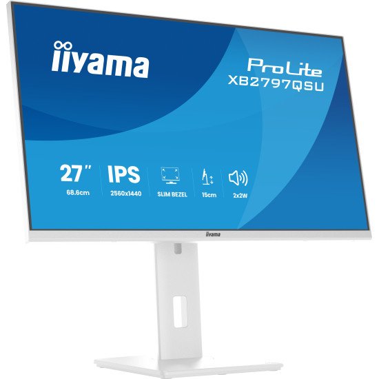 iiyama ProLite XB2797QSU-W1 écran PC 68,6 cm (27") 2560 x 1440 pixels Quad HD LED Blanc