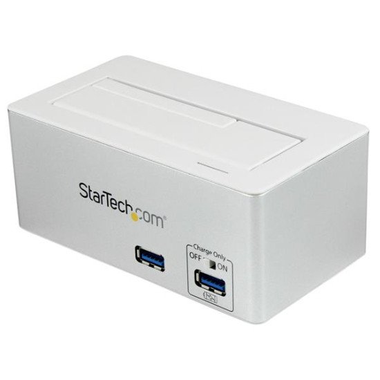StarTech.com Station d'Accueil USB 3.0 DD / SSD SATA avec Hub USB - Port Charge Rapide et Support UASP - Blanc