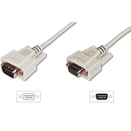 ASSMANN Electronic D-Sub M/F 3m câble Série Beige