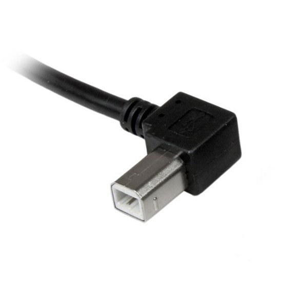 StarTech.com Câble USB 2.0 A vers USB B Coudé à Gauche Mâle / Mâle pour imprimante - 2 m - Noir