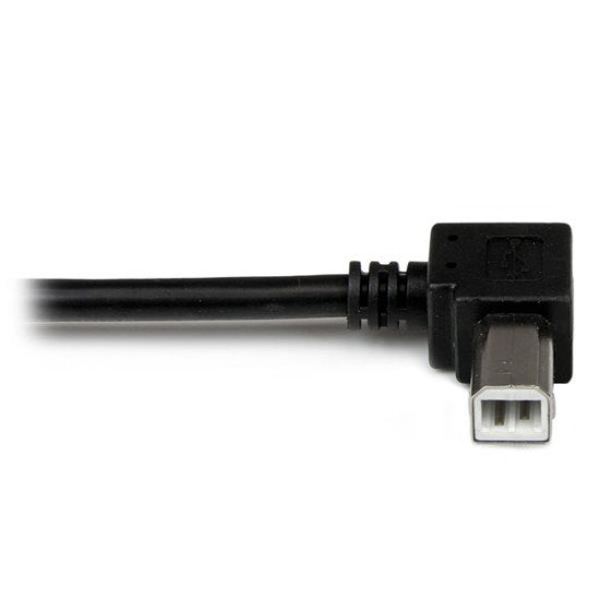 StarTech.com Câble USB 2.0 A vers USB B Coudé à Gauche Mâle / Mâle pour imprimante - 2 m - Noir