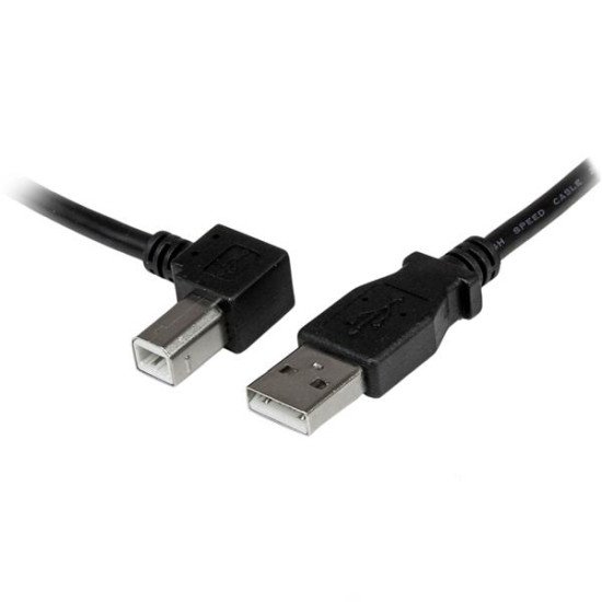 StarTech.com Câble USB 2.0 A vers USB B Coudé à Gauche Mâle / Mâle pour imprimante - 3 m - Noir