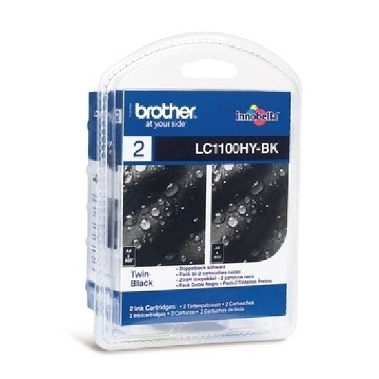 Brother LC-1100HYBKBP2 cartouche d'encre Original Noir Multipack 2 pièce(s)