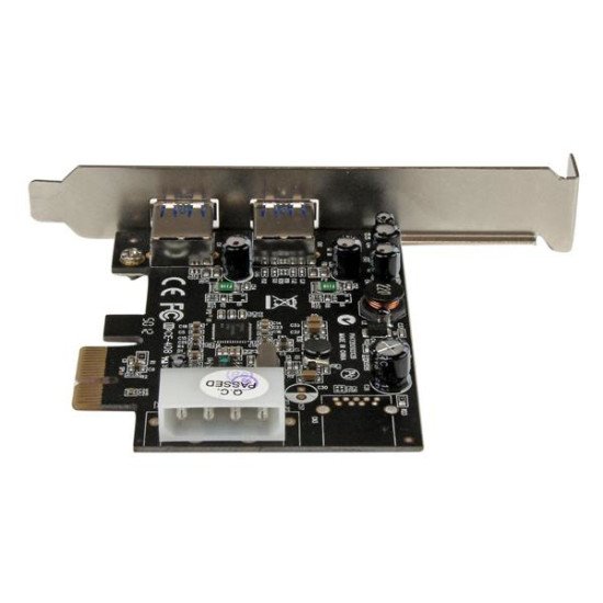 StarTech.com Carte Contrôleur PCI Express vers 2 Ports USB 3.0 avec UASP - Alimentation LP4