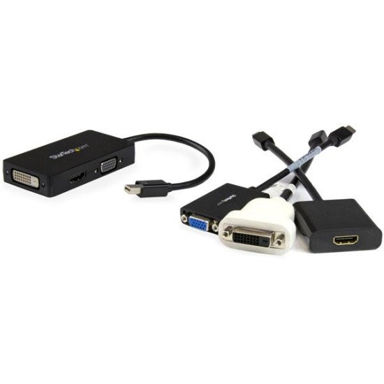 StarTech.com Adaptateur de voyage Mini DisplayPort vers VGA / DVI / HDMI - Convertisseur vidéo 3-en-1