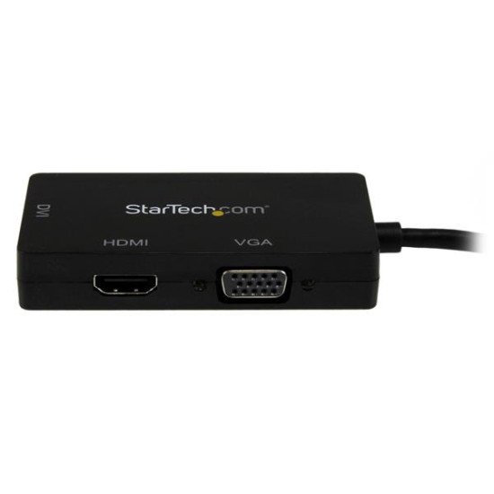 StarTech.com Adaptateur de voyage Mini DisplayPort vers VGA / DVI / HDMI - Convertisseur vidéo 3-en-1 StarTech.com Adaptateur de voyage Mini DisplayPort vers VGA / DVI / HDMI - Convertisseur vidéo 3-en-1