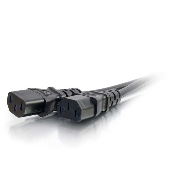 C2G Cbl/3m BS 1363 to 2x C13 Y-Cable Noir