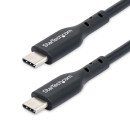 StarTech.com Lot de 2 Câbles de Recharge USB-C de 1m, Câble USB C, Cordon d'Alimentation pour PC Portable USB 2.0 Type-C, Alimentation 60 W 3 A, Gaine TPE, Câble de Transfert de Données USB-C, M/M