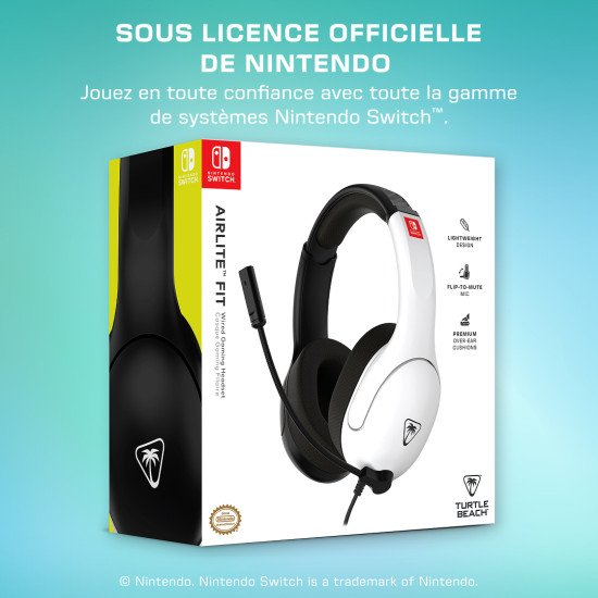 Turtle Beach Airlite Fit Casque Avec fil Arceau Jouer Noir, Blanc Turtle Beach Airlite Fit Casque Avec fil Arceau Jouer Noir, Blanc