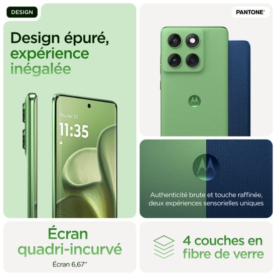 Motorola edge 60 16,9 cm (6.67") Double SIM Android 15 5G USB Type-C 12 Go 512 Go 5200 mAh Vert