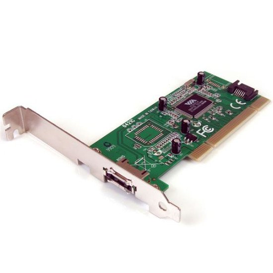 StarTech.com Carte contrôleur 1 port eSATA + 1 port SATA PCI SATA avec support faible encombrement