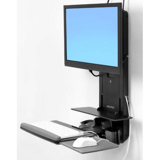Ergotron 61-080-085 support d'écran plat pour bureau 61 cm (24") Mur Noir