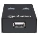 Manhattan Sélecteur de partage USB-A automatique, 2 ports USB-B, 480 Mbit/s (USB 2.0), double commande (auto-détection ou manuelle), Alimenté par USB (aucune alimentation externe requise), câble USB-A vers USB-B 1,5 m inclus